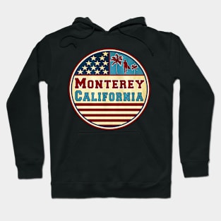 Monterey California Ocean Surf Palms Surfer Surfing Hoodie